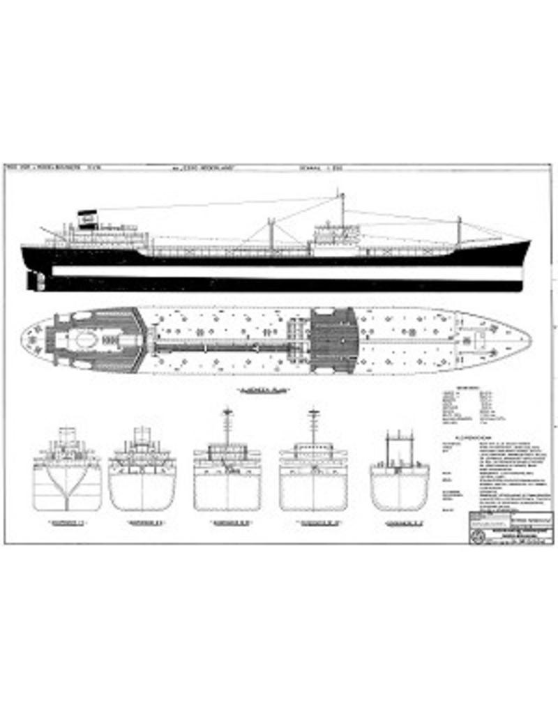 MBT Tanker SS "Esso Nederland" (1956) - Esso - Construction plan Scale 1:250 (10.10.046)