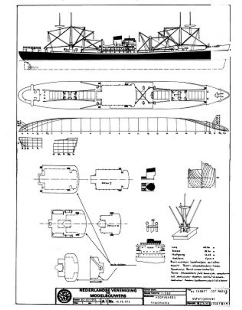MBT cargo ship ms "Carbet" - CGM - Construction Drawing Scale 1 : 500 (10.10.072)