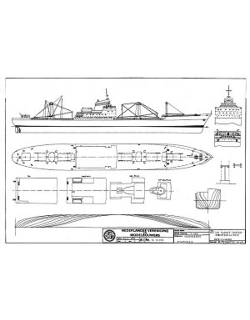 MBT Cargo ship MS "Clan Ranald" (1964), "Clan Robertson", "Ramsay", "Ross" – Clan Line – Construction plan, scale 1:500 (10.10.076)