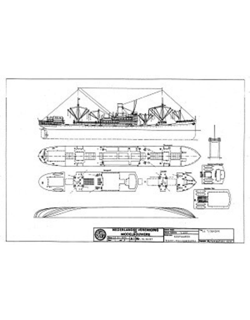 MBT Cargo Pass. SS "Tjibadak" (1929) - KJCPL - Construction Drawing Scale 1:500 (10.10.107)