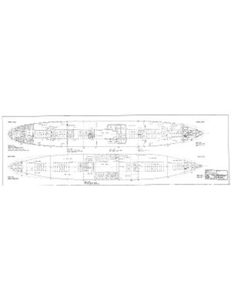 MBT Cargo ship ms "Polydorus" (1952) - Ned. Stoomvaart Mij Oceaan - Construction Drawing Scale 1 : 136 (10.10.126)