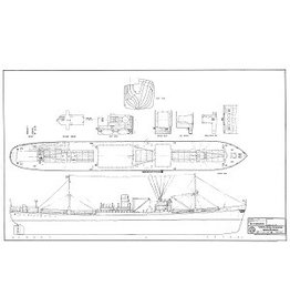 MBT Cargo ship ms "Zonnewijk" (1946) - ex Empire Raleigh(1941), ex Vermeer(1942) - Building Drawing Scale 1 : 192 (10.10.131)
