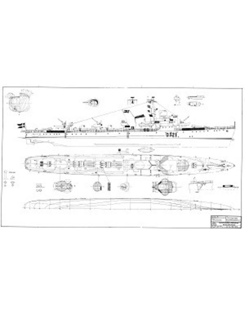 NVM 10.11.015 Danish Zerstörer "Huitfelt" D320 "Willemoes" D321 (1947)