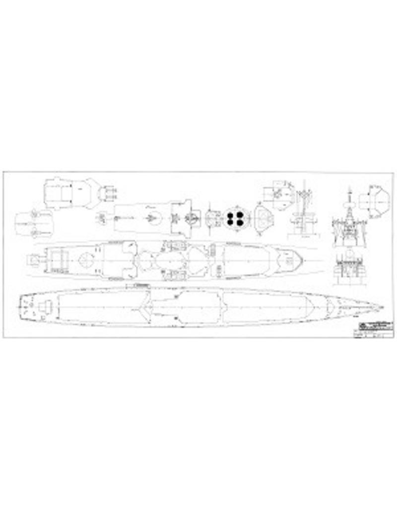 MBT HrMs air defence frigates "van Heemskerck" F812, "Witte de With" F813 (1986) - Construction Drawing Scale 1 : 100 (10.11.028)
