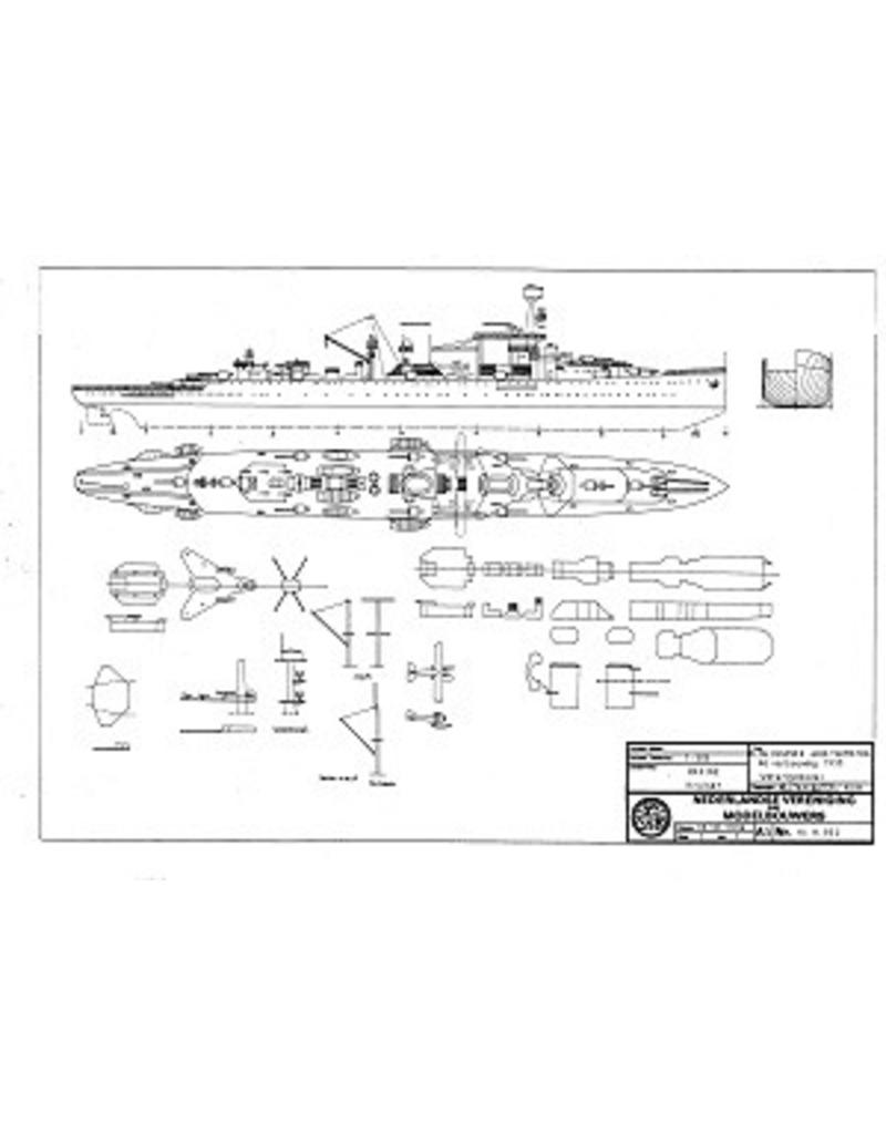 MBT HRMs cruisers "Java" (1925), "Sumatra" (1926); after refit (1937) - Construction drawing Scale 1 : 500 (10.11.050)
