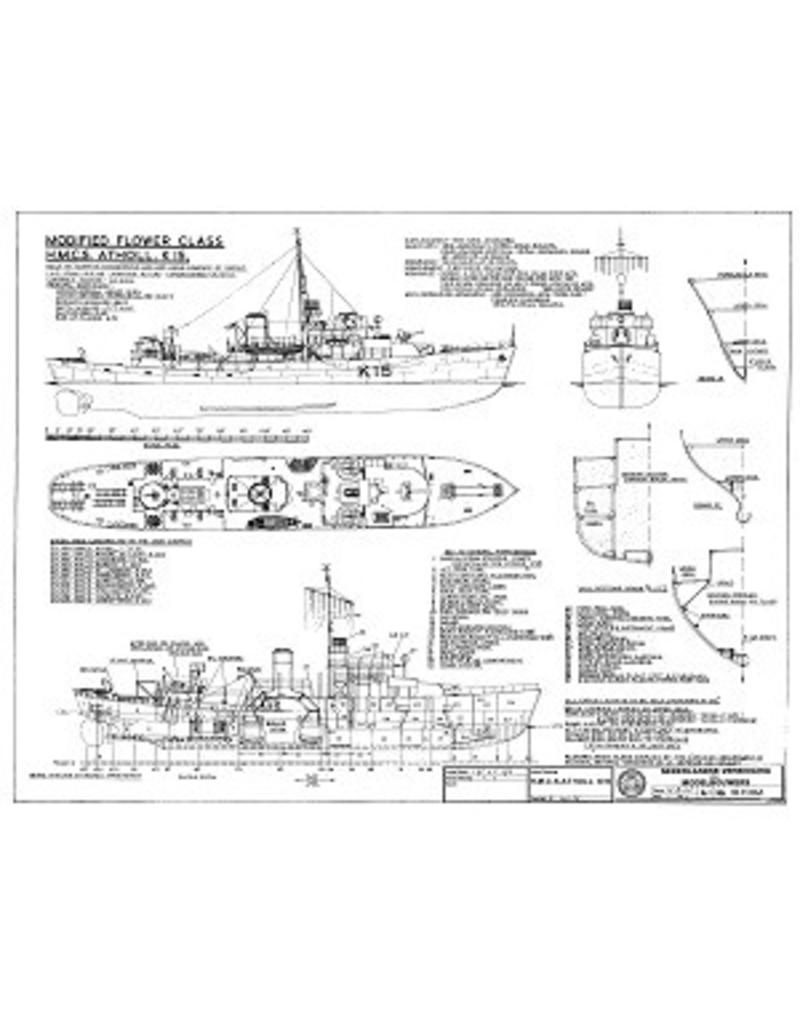 MBT HMCS "Atholl" Corvette, K15, (modified Flower Class) - Construction plan, scale 1:192 (10.11.063)