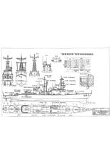 MBT Destroyer USS "Spruance" DD963 - Construction plan, scale 1:250 (10.11.075)