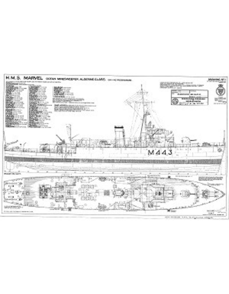 MBT 10.11.092 Mijnenveger HMS "Marvel" M443 (1942/45); "Algerine"-class mijnenvegers
