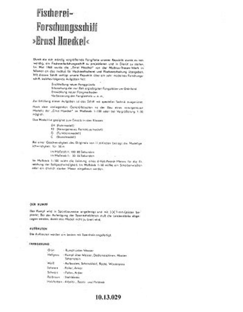 MBT 10.13.029 visserij onderzoeksvaatuig ms "Ernst Haeckel" (1966)