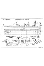 MBT Rijn-radersleepboot ss "Brest" (1924) - CFNR, Strassbourg - Bouwtekening Schaal 1 : 200 (10.14.010)