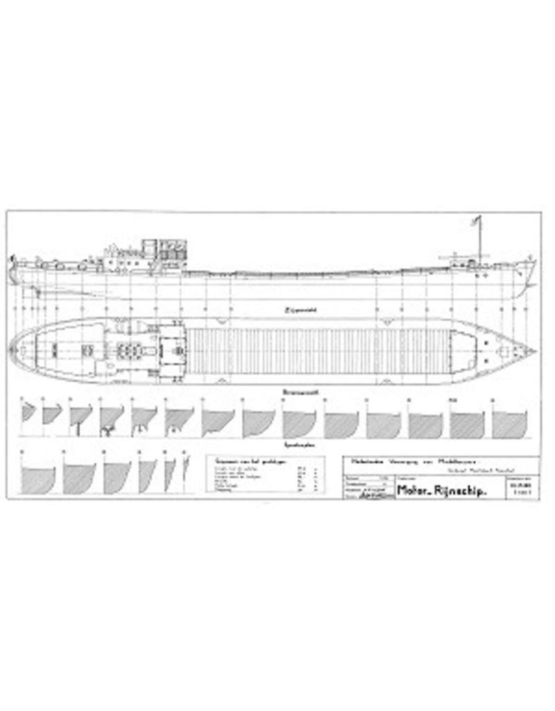 MBT Rijnschip ms "Rietwijk" (1949) - Nwe Rijnv. Mij - Bouwtekening Schaal 1 : 100 (10.15.001)