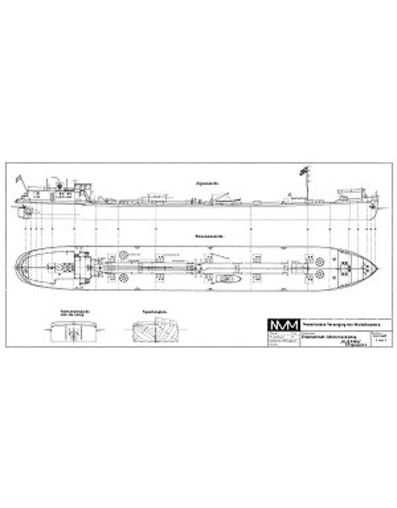 MBT Rijntanker ms " Albania" (1939) - Phs. van Ommeren - Bouwtekening Schaal 1 : 100 (10.15.002)