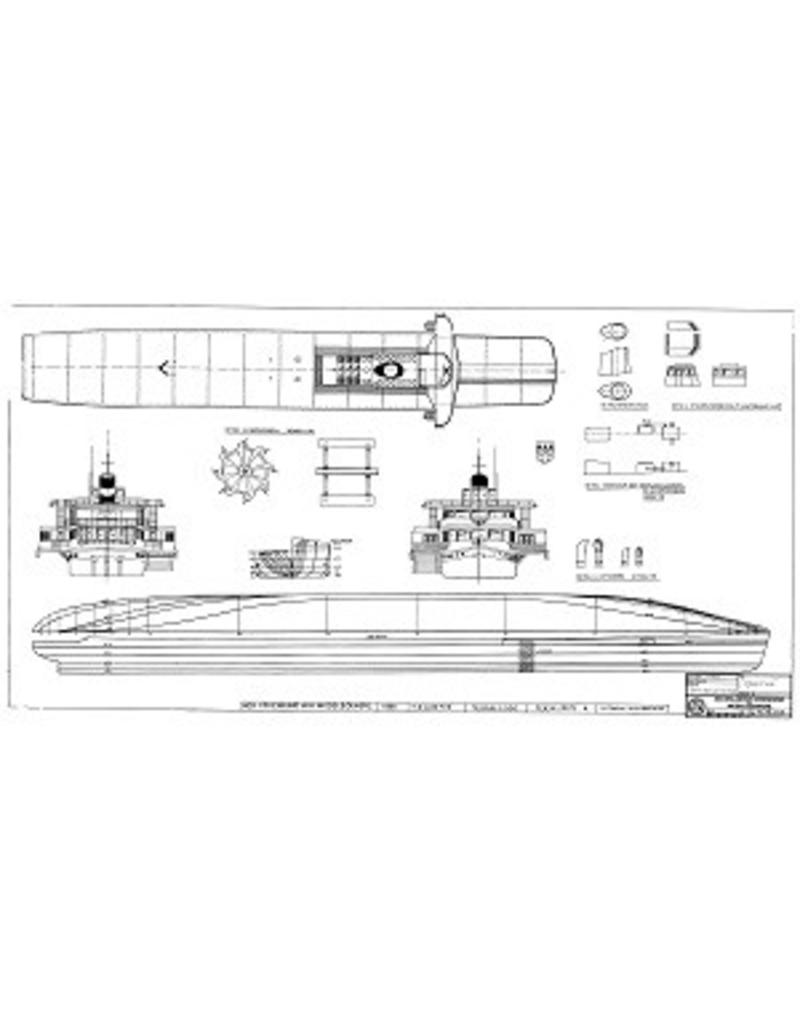 MBT Rijn-raderpassagierschip ss "Goethe" (1913), na verlenging (1949) - KÌÎå_ln DÌÎ_sseldorfer GmbH - Bouwtekening Schaal 1 : 100 (10.15.005)
