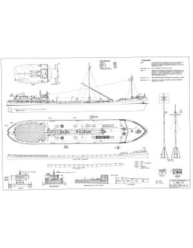 MBT Rijntanker ms "Shell 14" (1965) - Shell Verkoop Mij. - Bouwtekening Schaal 1 : 100 (10.15.010)