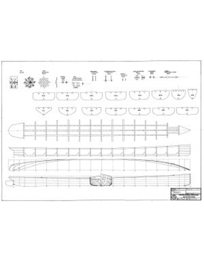 MBT Passenger paddle steamer ss "Reederij op de Lek 6" (1911) - Steamship Company on the Lek - Construction Drawing Scale 1 : 75 (10.15.014)