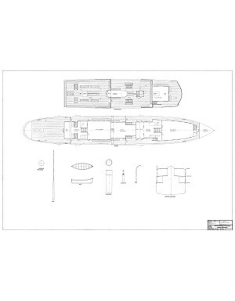 MBT Passagiersveerboot ss "Van Wijck" (1923) -Veerdienst Enkhuizen-Stavoren (Bosman - Alkmaar) - Bouwtekening Schaal 1 : 100 (10.15.018)
