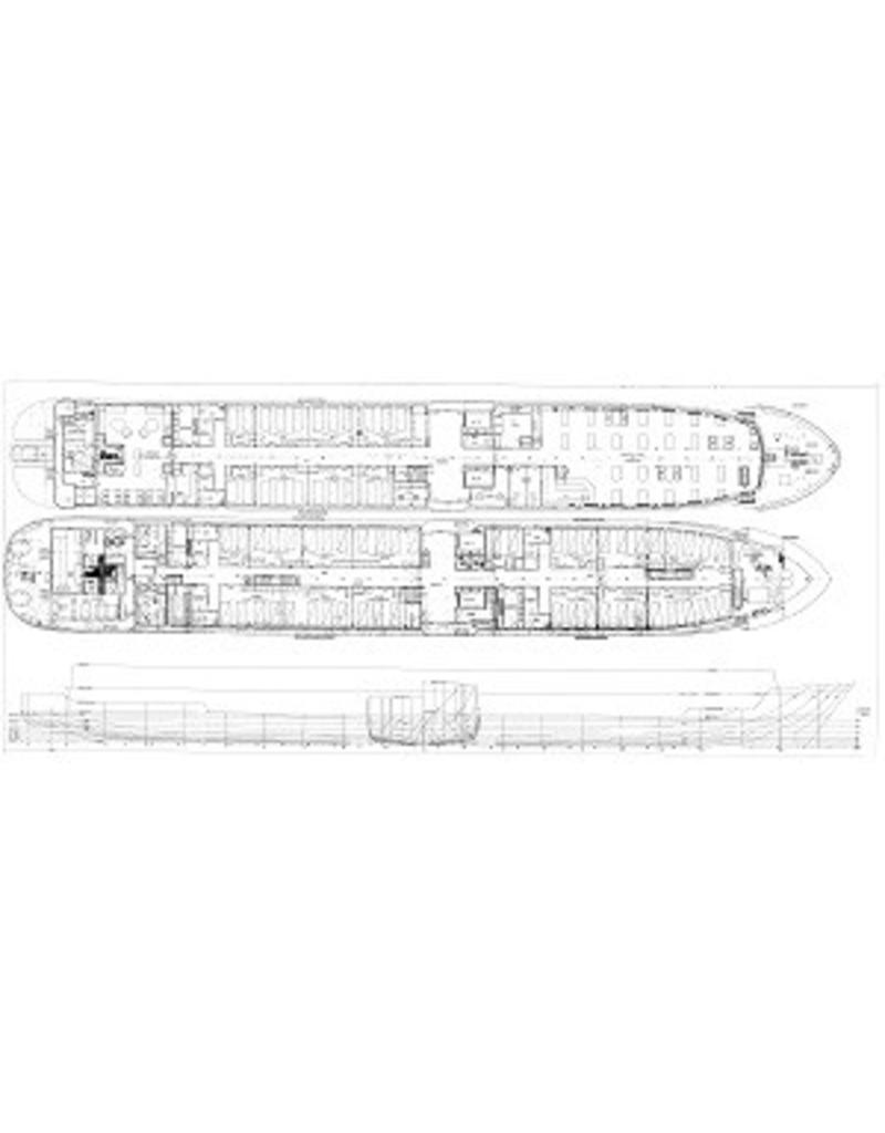 MBT Hospitaalschip ms "J. Henry Dunant" (1973) - Ned. Rode Kruis - Bouwtekening Schaal 1 : 50 (10.15.019)
