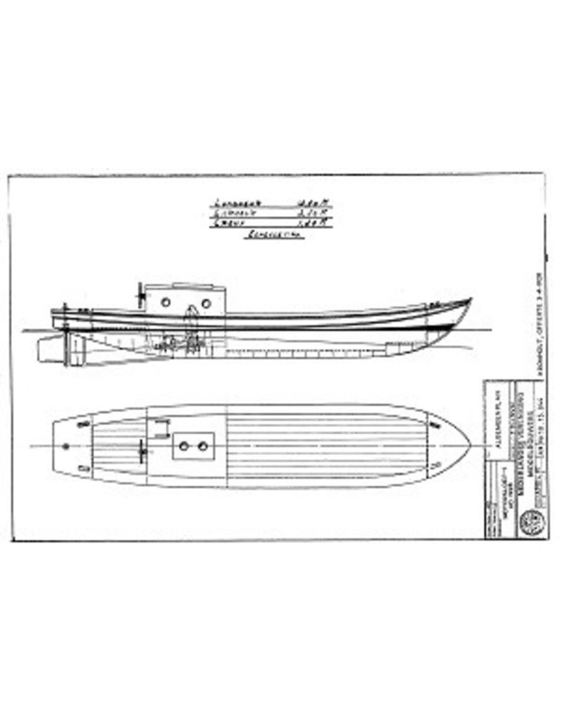 MBT Motorbarkas (ca.1928) - Bouwtekening Schaal 1 : 40 (10.15.044)