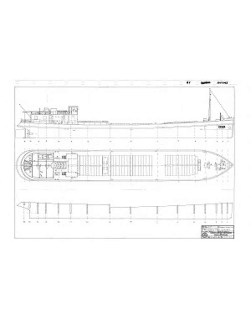 MBT Binnenvaartschip ms "Oder" (1937) - NV Vola; ex ss "Werner" - Bouwtekening Schaal 1 : 70 (10.15.047)