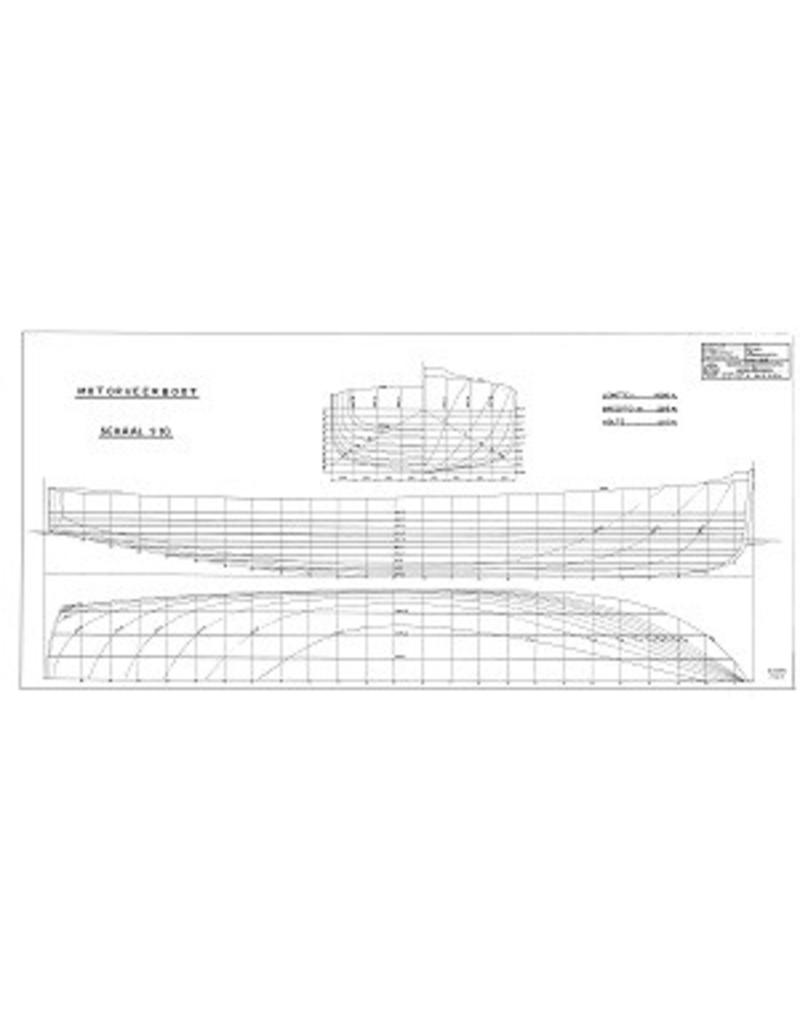 MBT Motor vrachtboot, luxe motor - Bouwtekening Schaal 1 : 25 (10.15.055)