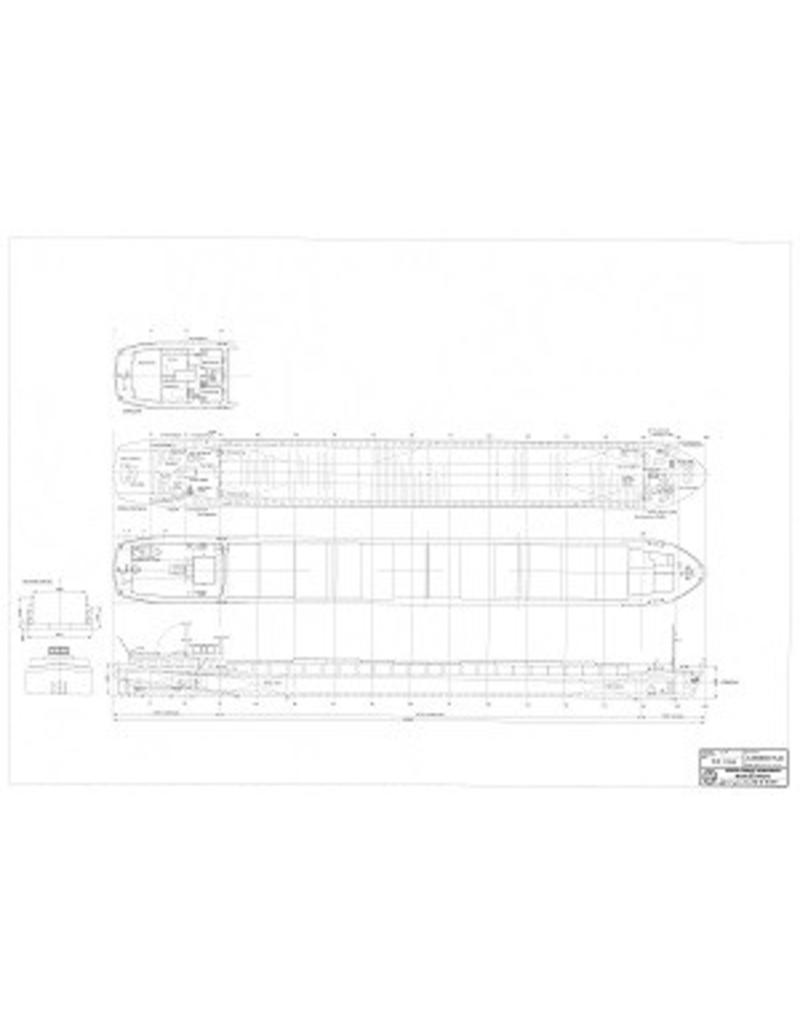MBT Motorfrachtschiff Fuga (1962) - Rhein/Kan. Reederei, Antwerpen; (2008 Apache - Lechantre - Bauzeichnung Maßstab 1 : 100 (10.15.069)