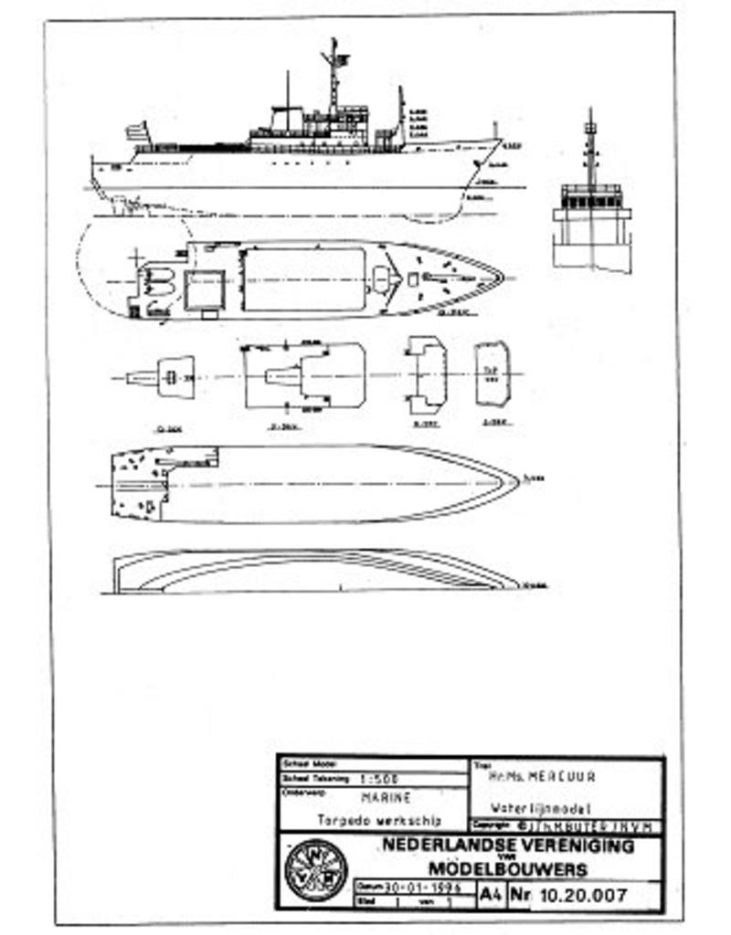 NVM 10.20.007 HRMS torpedieren workship "Mercuur" A900 (1987)