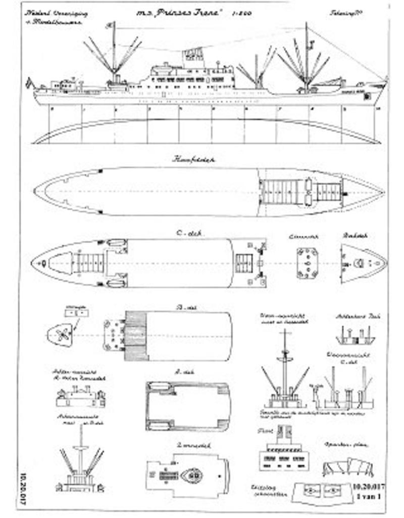 MBT 10.20.017 vracht-passagiersschip ms "Prinses Irene" (1958)- Oranjelijn