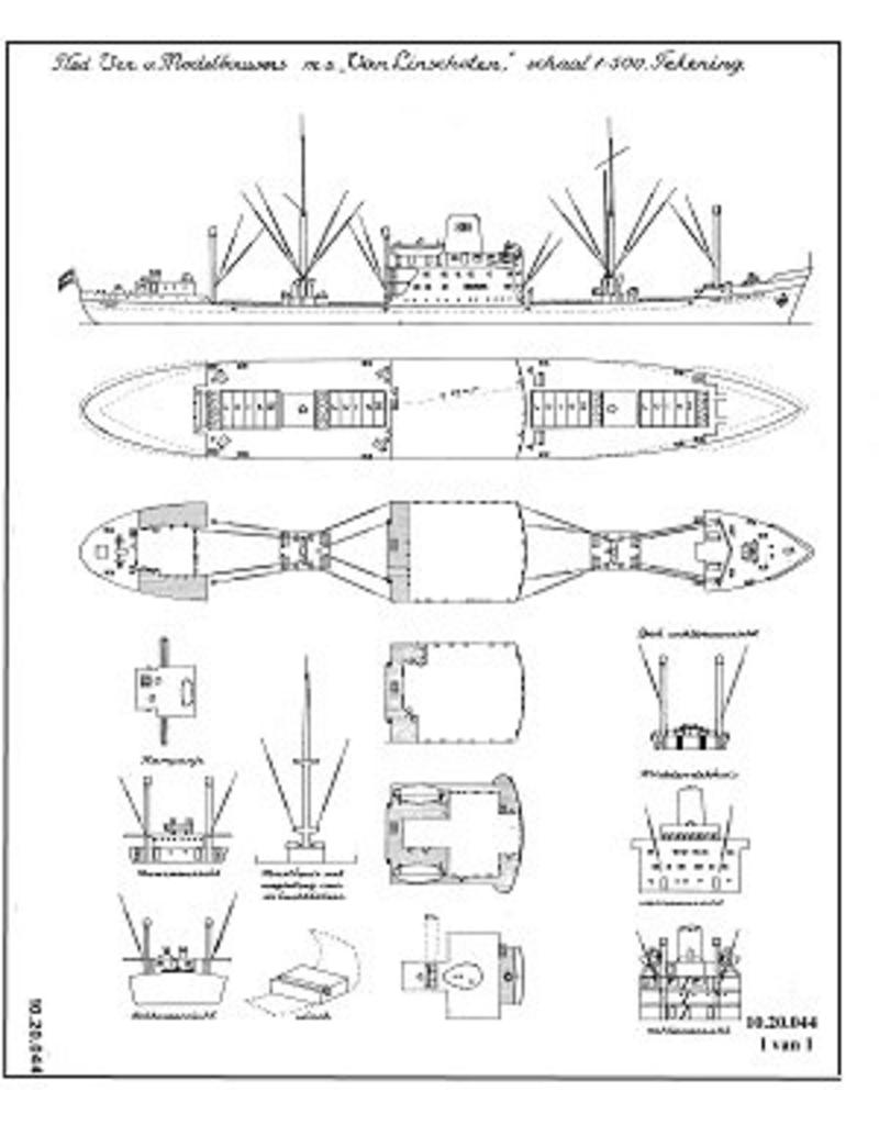MBT 10.20.044 Frachtschiff ms "vLinschoten" (1958)-KPM/KJCPL-"vSpilbergen", "vHeemskerk", "vdHagen"