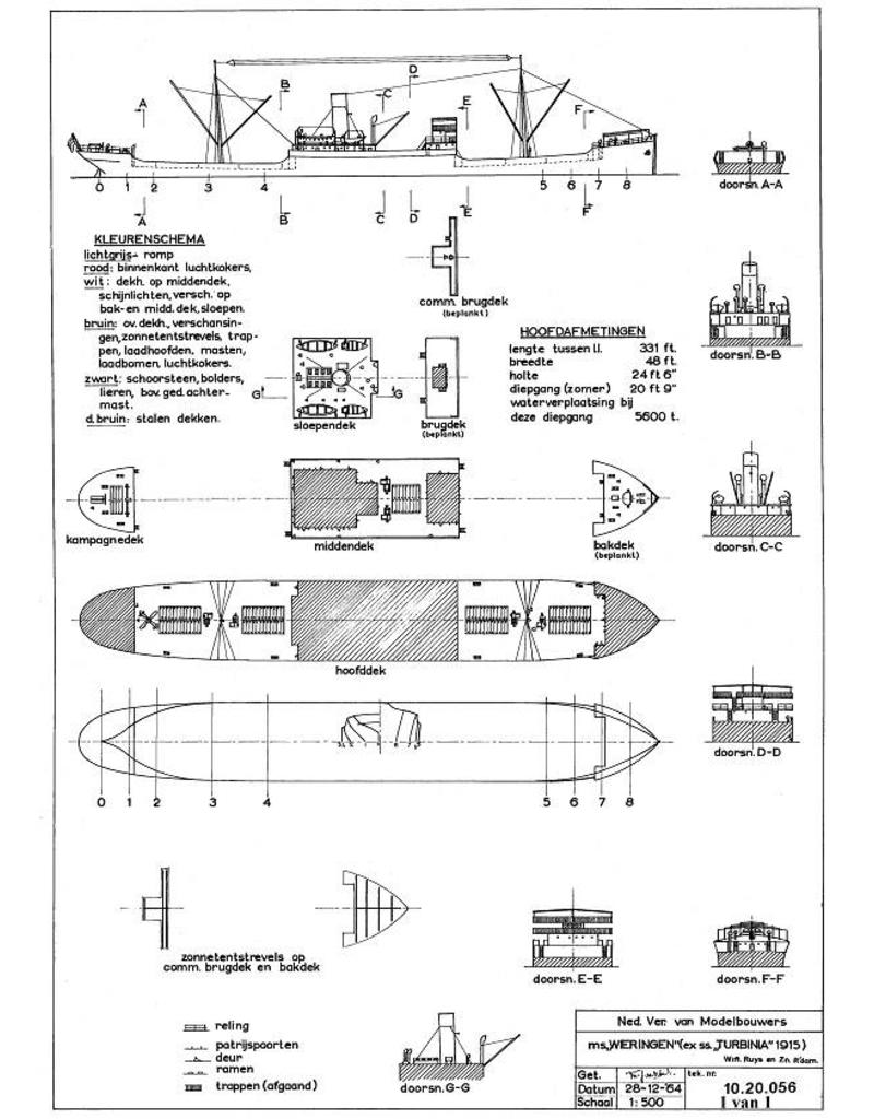 NVM 10.20.056 vrachtschip ms "Wieringen" (1924) - Rott.Lloyd, ex ss "Turbinia" (1915)