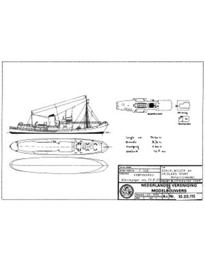 NVM 10.20.115 walvisjager ms "Sonja", "Willem", "" Nicolaas Vinke" - Mij. Voor de Walvisvaart