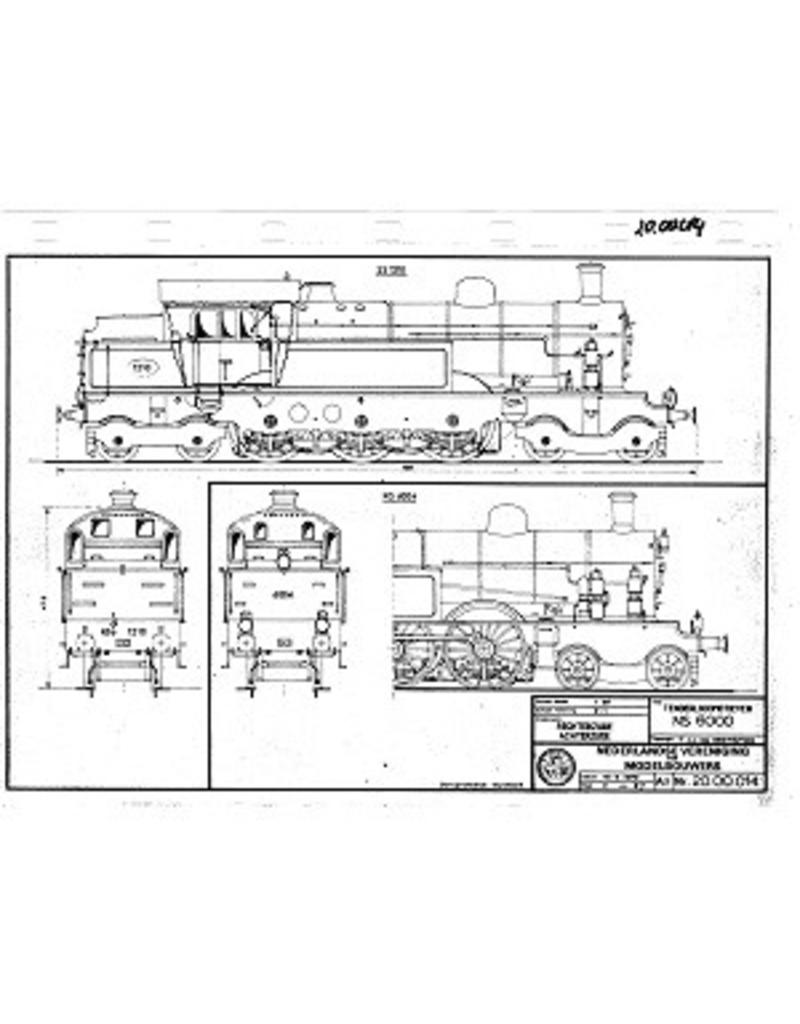 NVM 20.00.014 tenderlocomotief NS 6000 - ex SS 1200 voor spoor 0