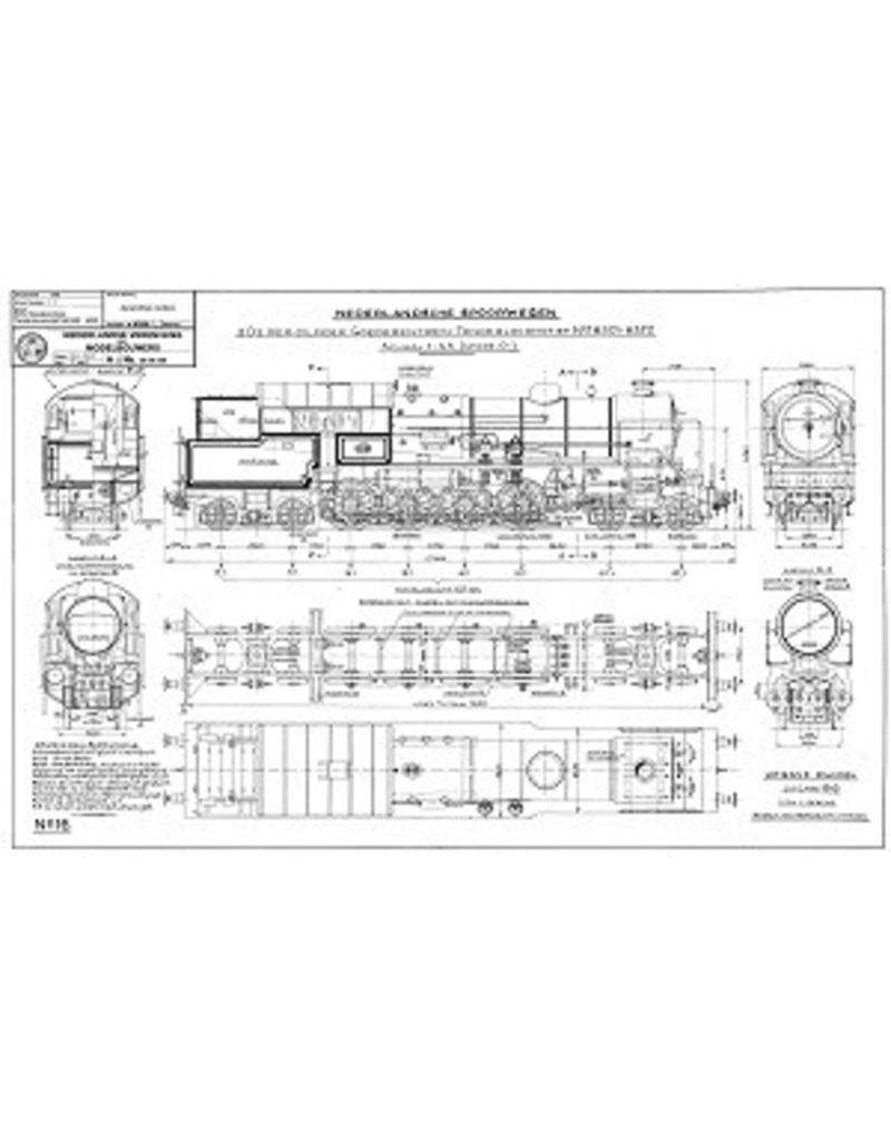 NVM 20.00.058 2-D viercilindre Güterzuglokomotive NS 6.301-8.322 für Schienen 0