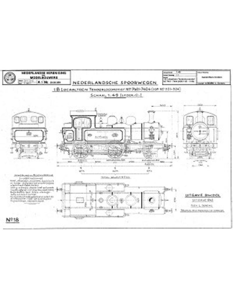 NVM 20.00.059 1-B-Bahn Tenderlokomotive NS 7401-7404 (HSM 1101-1104) für die Spur 0