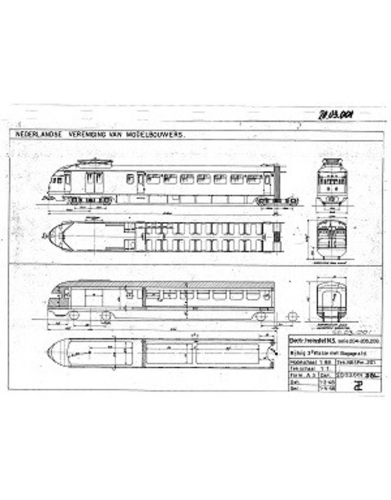MBT 20.03.001 2-wagenstel serie 201-208 (1935) ("Hoek van Hollander") voor spoor H0
