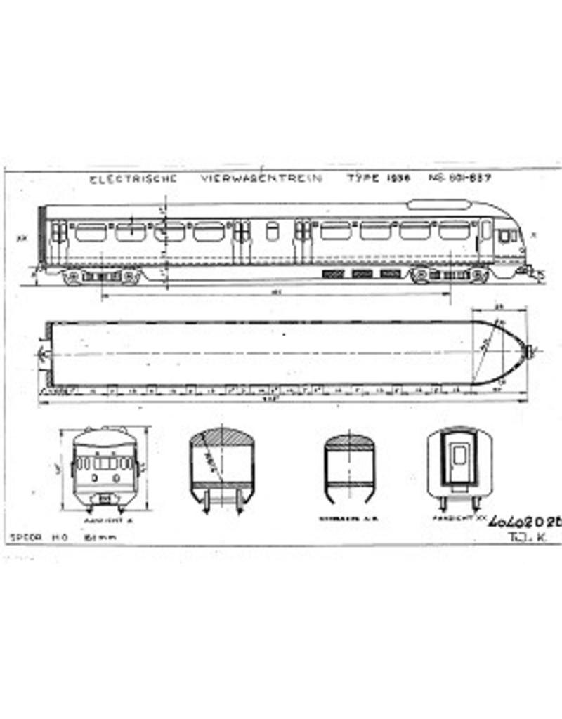 MBT 20.03.002 4-wagenstel serie 601-638 ("Middennet") voor spoor H0