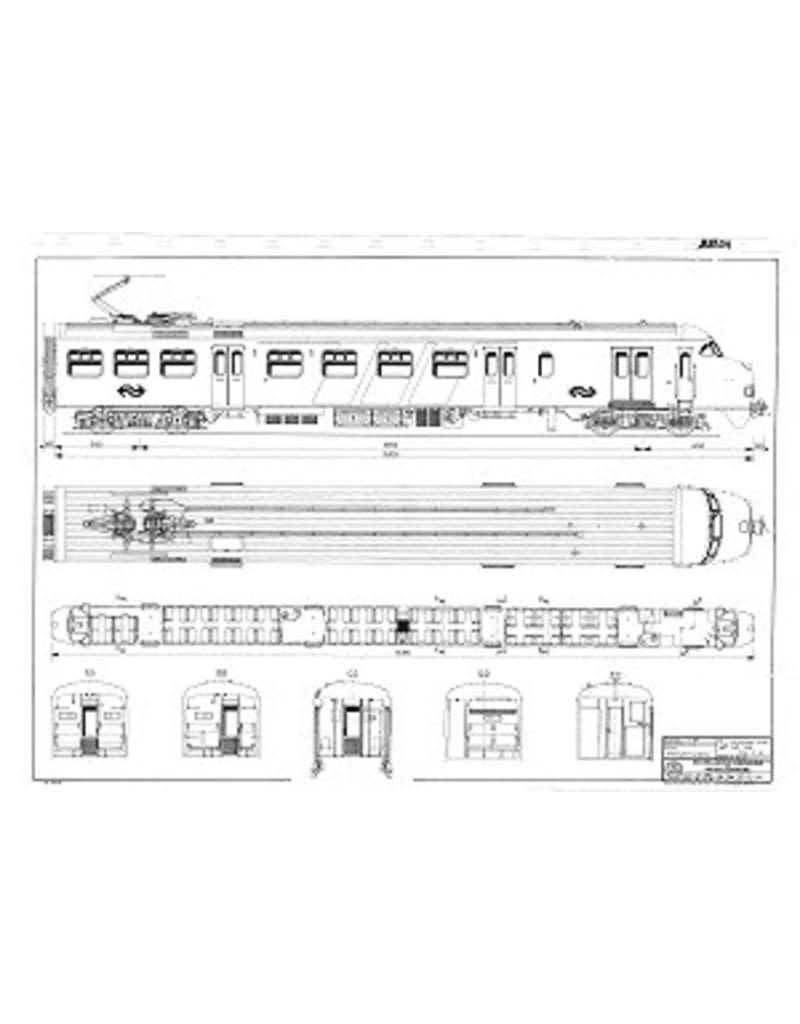 MBT 20.03.011 electric 2-car sets NS 401-438 - Plan V1 to V3 for gauge I