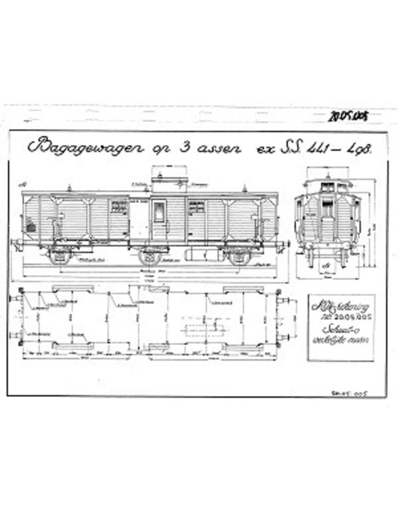 MBT 20.05.005 3-assige bagagewagen D 3939 (ex SS 441-498)