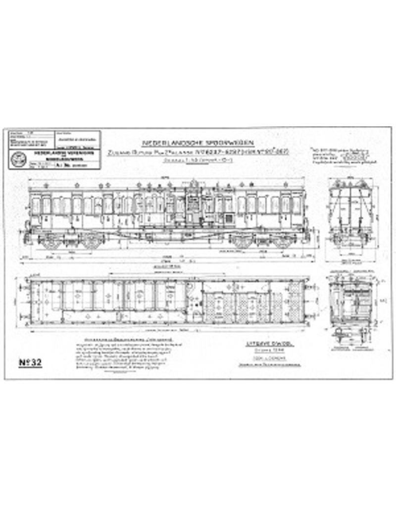 NVM 20.05.030 Zijgangrijtuig 1e en 2e klasse NS 6237-6287 (HSM 817-867) voor spoor 0