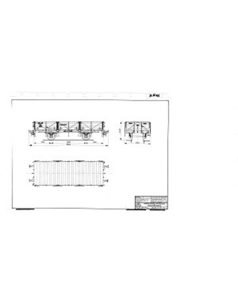 NVM 20.06.032 20 Tonnen Flachwagen HSM Gw 29001t / m 40; NS 174.501 bis 40 für Spur I