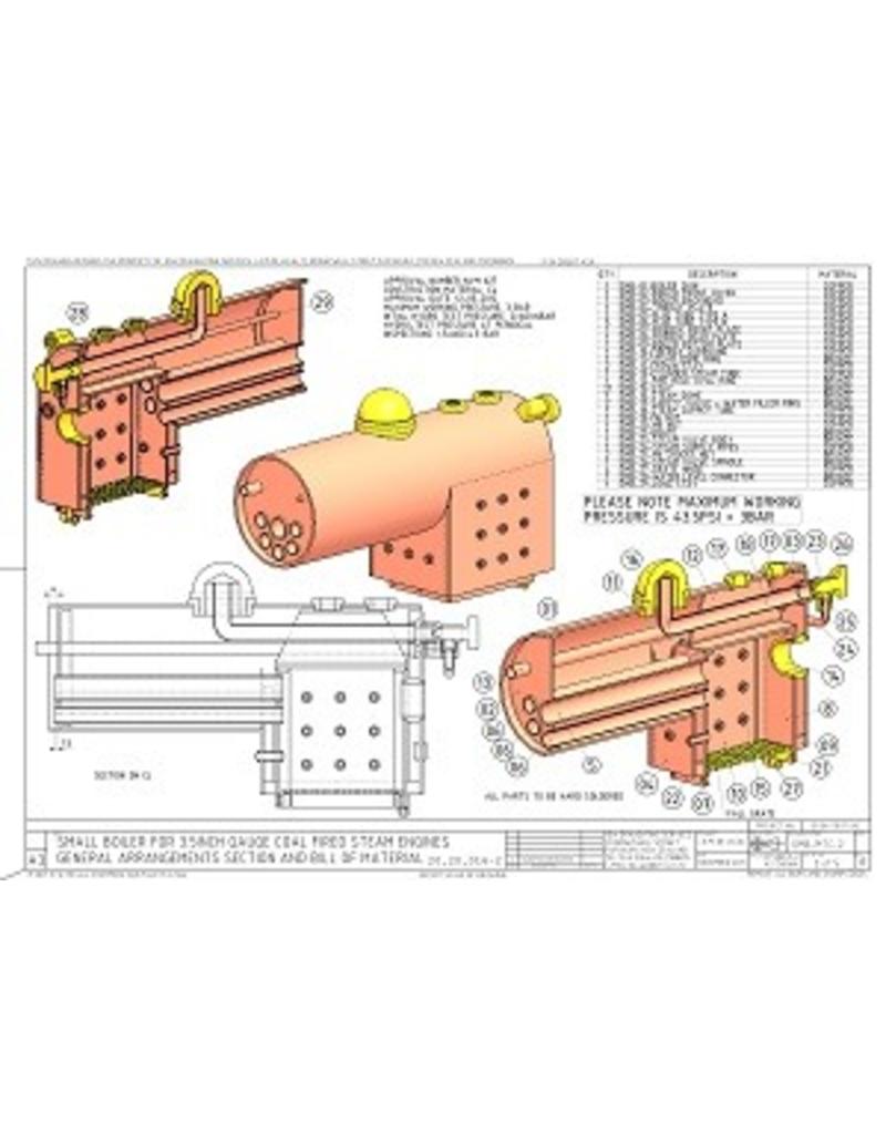 MBT 20.20.016 Kleine kolengestookte ketel voor locomotief op 3,5" spoor