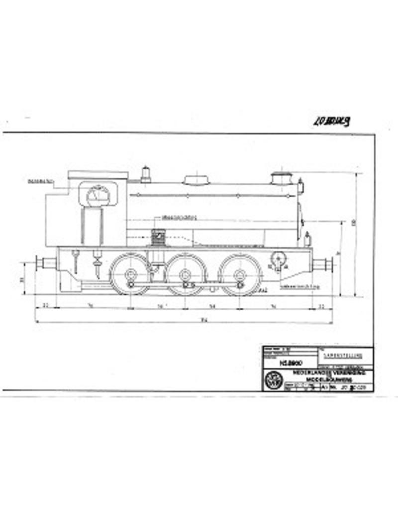 NVM 20.20.029 stoomlocomotief NS 8800 - ("Saddletank"); voor spoor 1 (45 mm)
