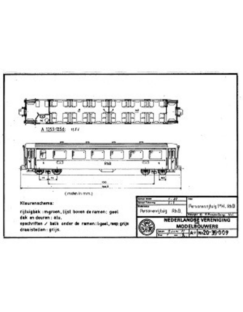 MBT 20.35.009 passenger carriage A 1253-56 Rhaetian Railway for TT gauge