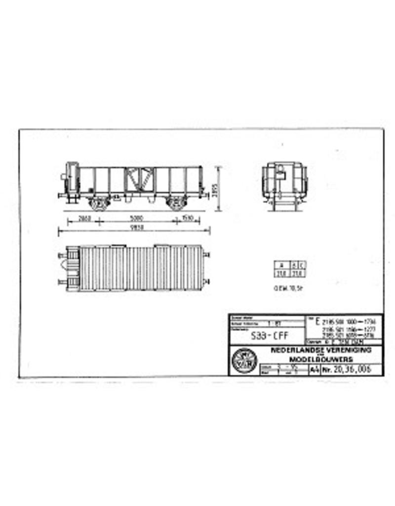 MBT 20.36.006 open wagons E2185.500/501 miscellaneous SBB-CFF for H0 gauge