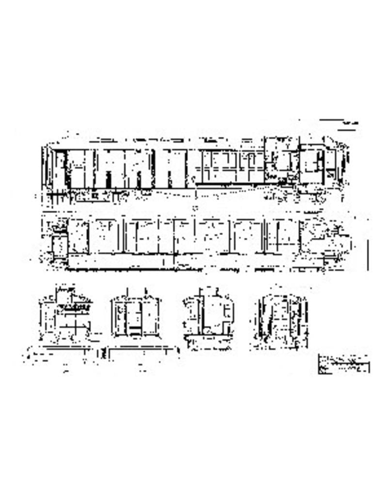 MBT 1st class carriage Danske Statsbaner (1922) for 58 mm track - Construction drawing Scale 1 : 25 (20.45.012)