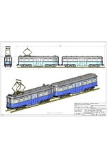 MBT 20.73.041 CD - NZH motorrijtuig A 502 en aanhangrijtuig B 501 (Blauwe tram) voor spoor 1, 2,5"spoor