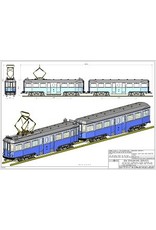 MBT 20.73.041/B NZH motorrijtuig A 502 en aanhangrijtuig B 501 (Blauwe tram) voor 2,5" spoor