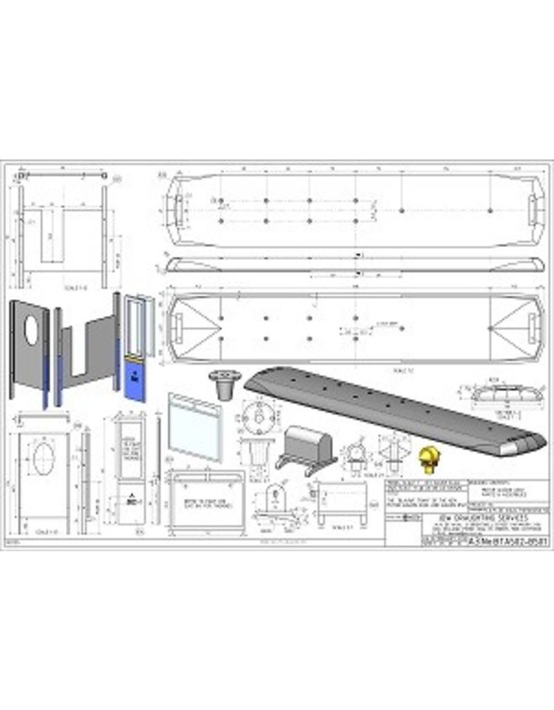 NVM 20.73.041 / B NZH A 502 Kraftfahrzeugen und Anhängefahrzeug B 501 (Blau Straßenbahn) für 2,5 "Track