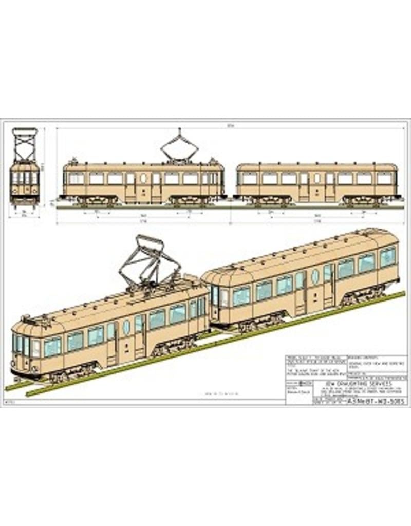 MBT 20.73.041/C NZH motorrijtuig A 502 en aanhangrijtuig B 501 (Blauwe tram) voor 7,25" spoor