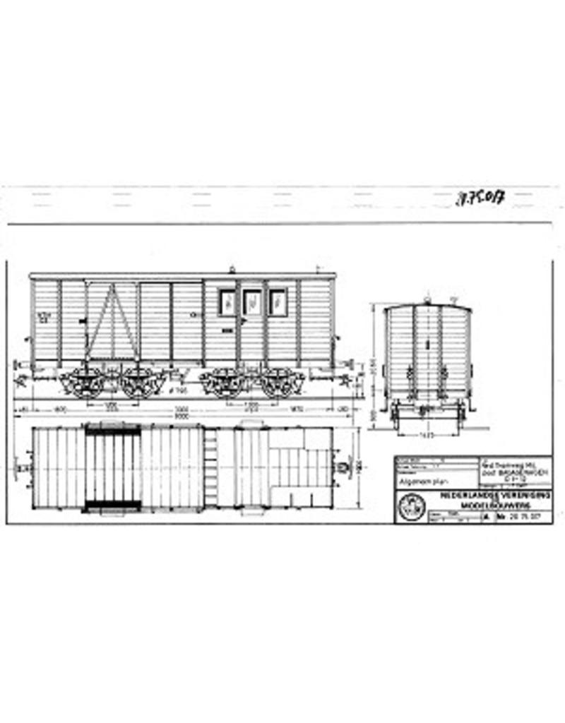 NVM 20.75.017 NTM post/bagagewagen D1-12 voor spoor 1