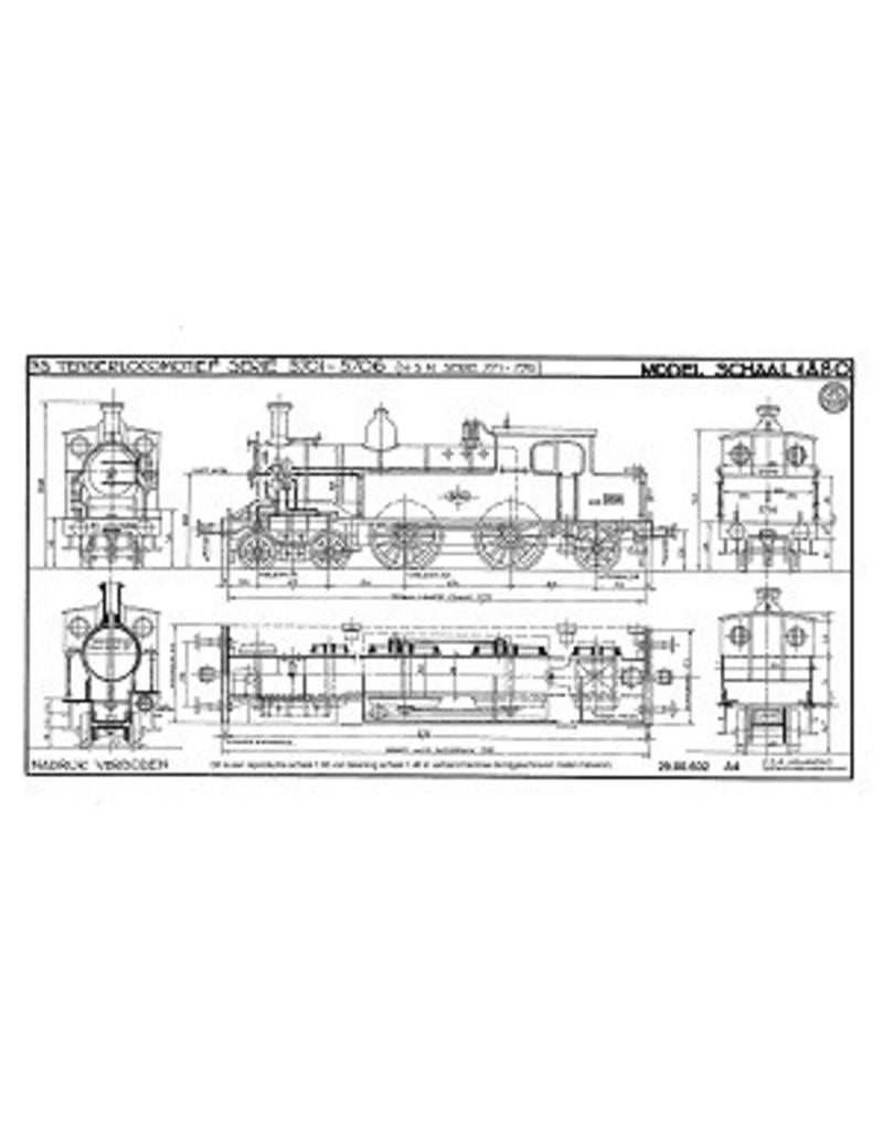 MBT Stoomlocomotief NS 5701 - 5706 - Bouwtekening Schaal 1 : 40 (29.00.602)